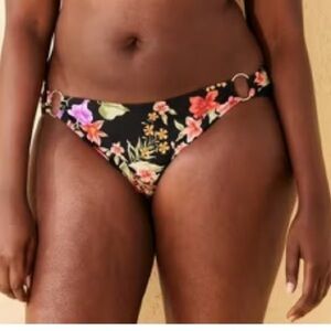 New Shade & Shore Women's Tropical Print Medium Coverage Bikini Bottom Size XL